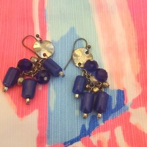🌼2 for 10 blue beaded earrings